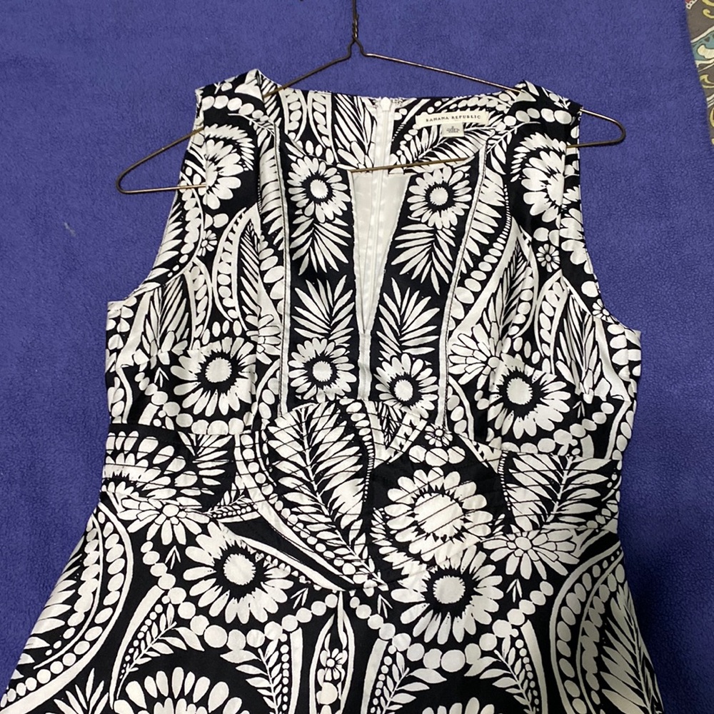 Black and white patterned tank dress